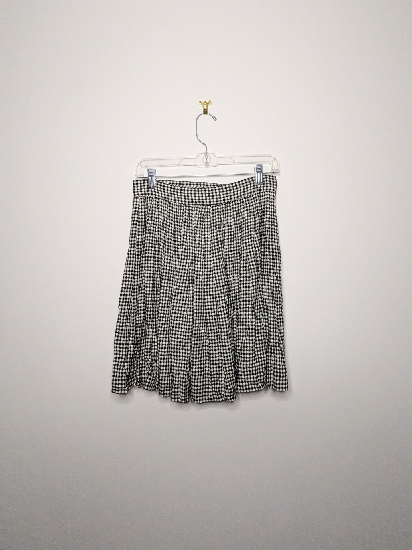 Wool Blend Gingham Skirt - Vintage Size 8